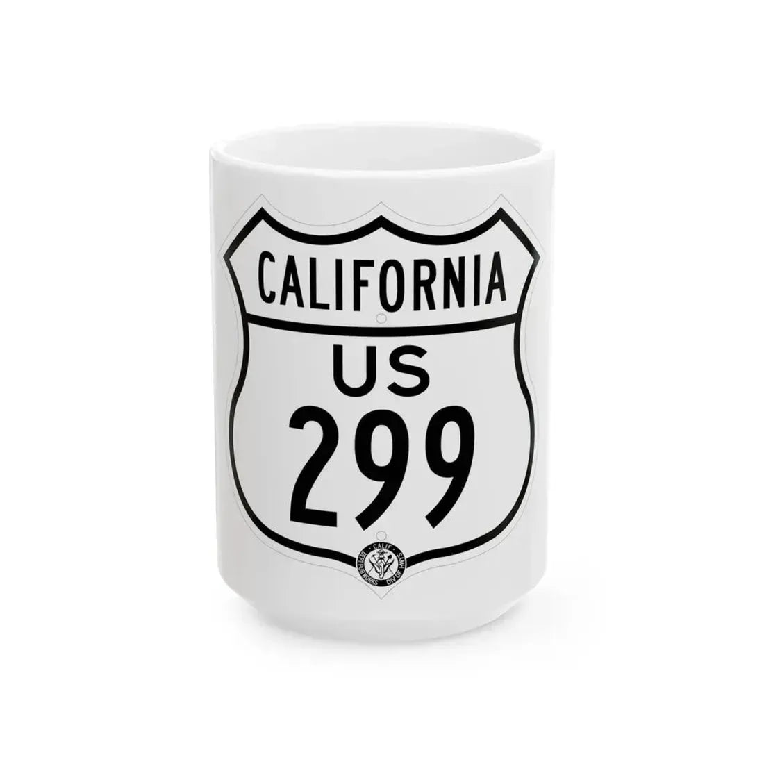 US 299 California 1948 (California) (Road Sign) White Coffee Mug 15oz - Go Mug Yourself