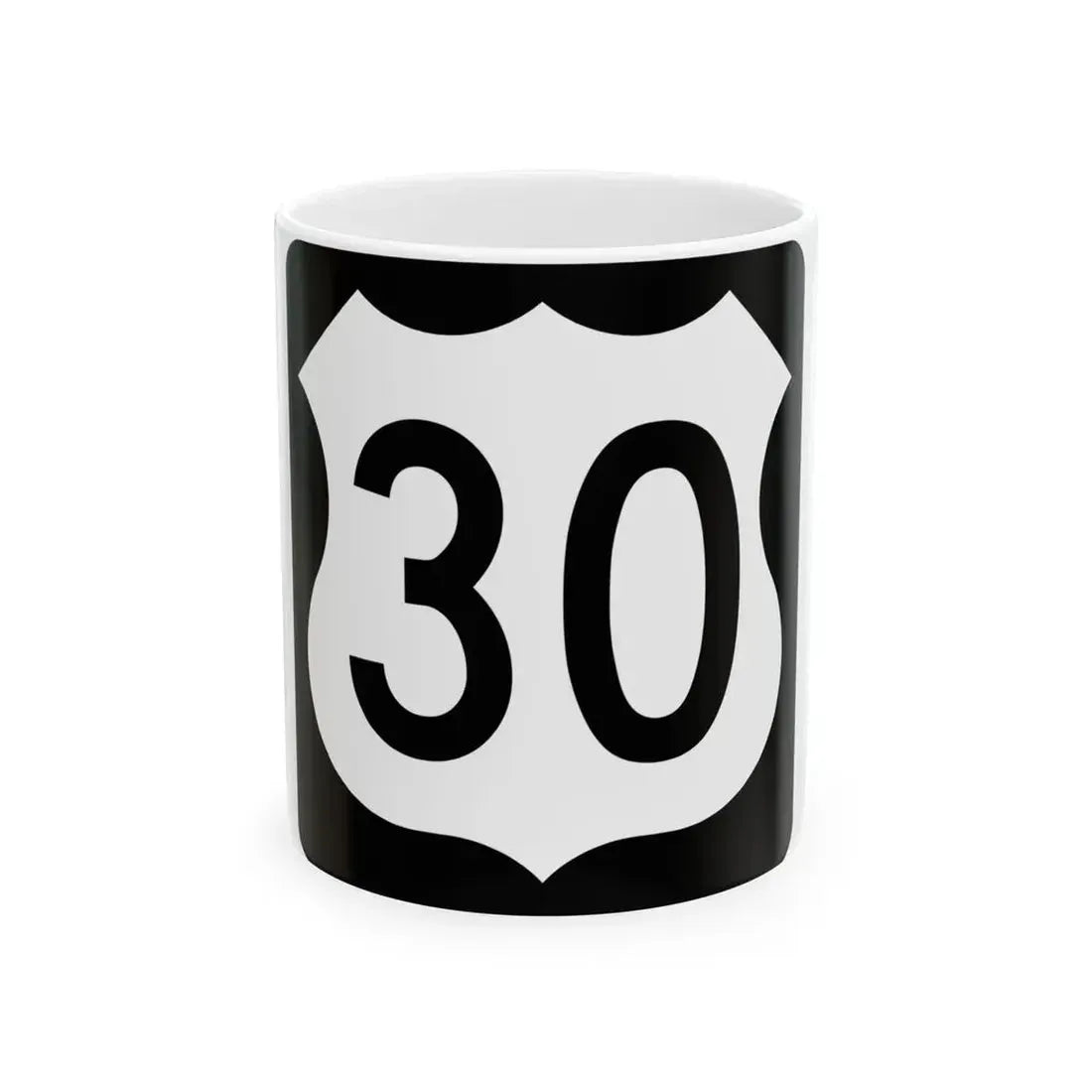US 30 IA (Iowa) (Road Sign) White Coffee Mug 11oz - Go Mug Yourself