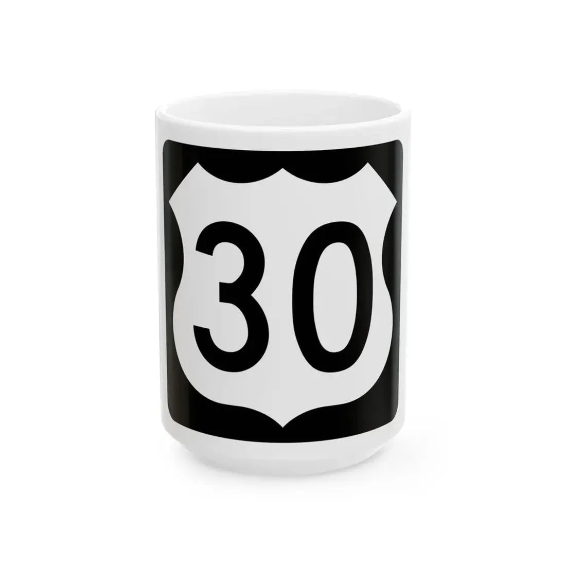 US 30 IA (Iowa) (Road Sign) White Coffee Mug 15oz - Go Mug Yourself