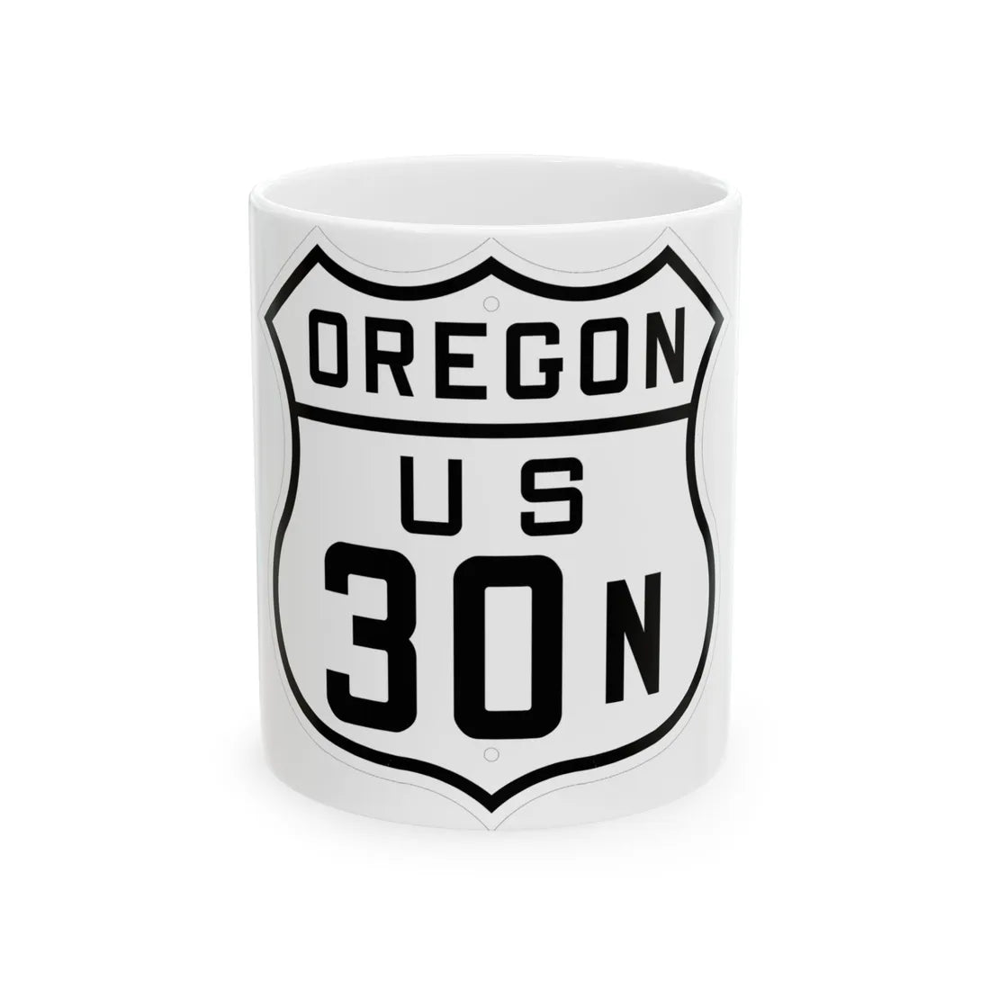 US 30N Oregon 1926 (Oregon) (Road Sign) White Coffee Mug 11oz - Go Mug Yourself