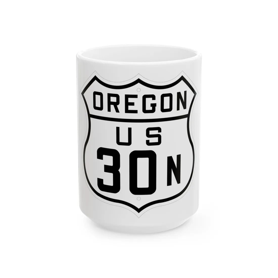 US 30N Oregon 1926 (Oregon) (Road Sign) White Coffee Mug 15oz - Go Mug Yourself