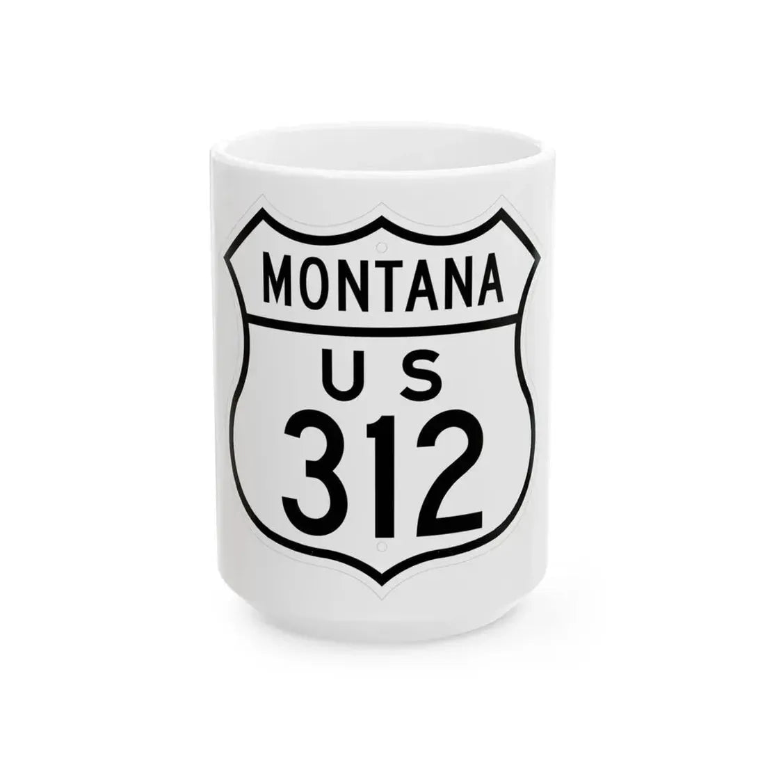 US 312 Montana 1948 (Montana) (Road Sign) White Coffee Mug 15oz - Go Mug Yourself