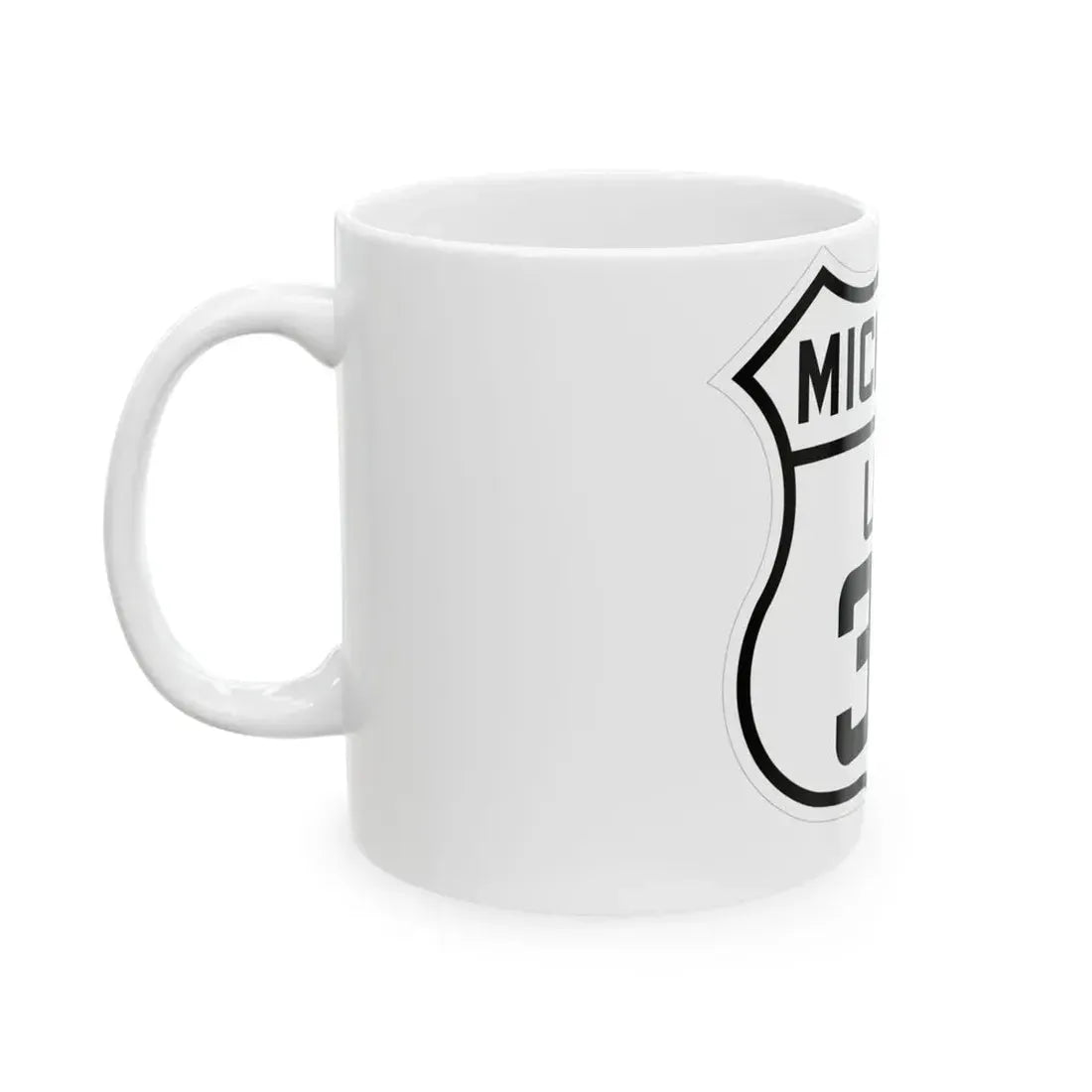 US 33 Michigan 1926 (Michigan) (Road Sign) White Coffee Mug - Go Mug Yourself