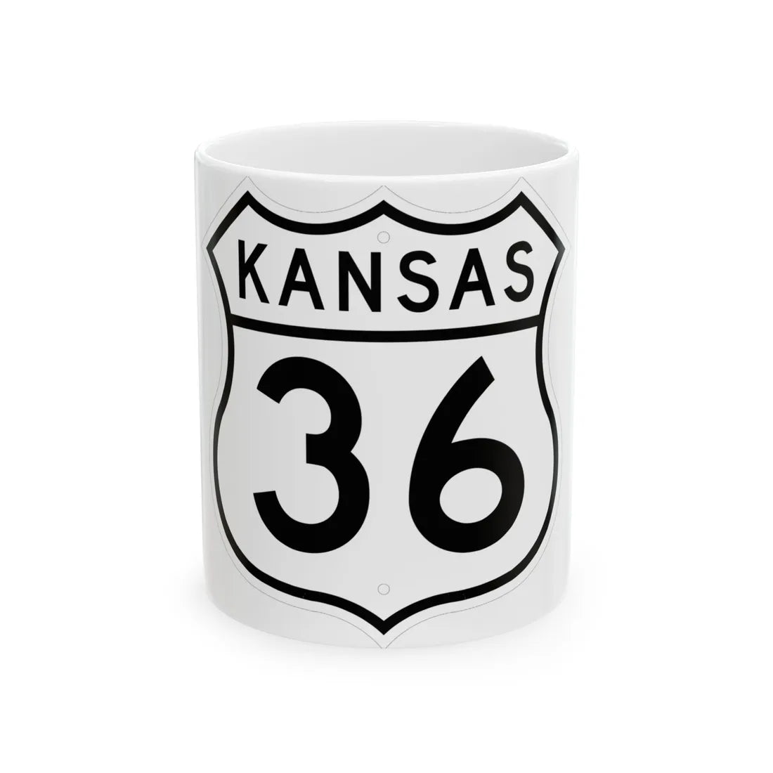 US 36 Kansas 1962 (Kansas) (Road Sign) White Coffee Mug 11oz - Go Mug Yourself