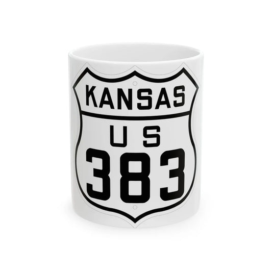 US 383 Kansas 1926 (Kansas) (Road Sign) White Coffee Mug 11oz - Go Mug Yourself