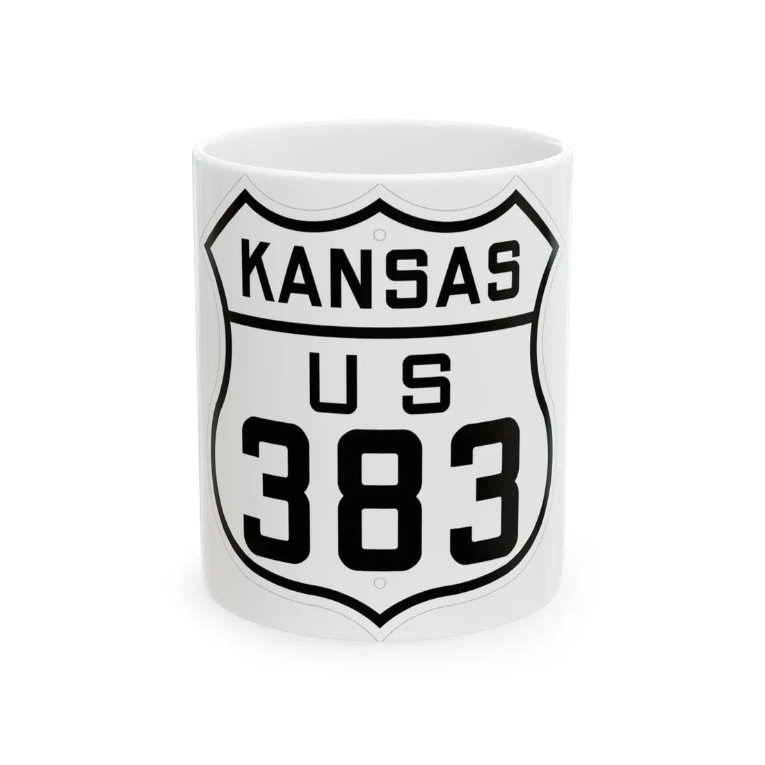 US 383 Kansas 1926 (Kansas) (Road Sign) White Coffee Mug 11oz - Go Mug Yourself
