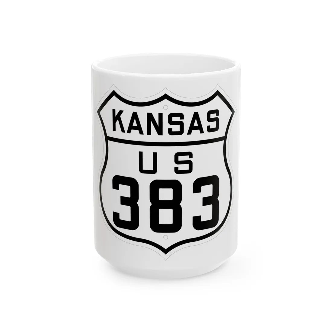 US 383 Kansas 1926 (Kansas) (Road Sign) White Coffee Mug 15oz - Go Mug Yourself