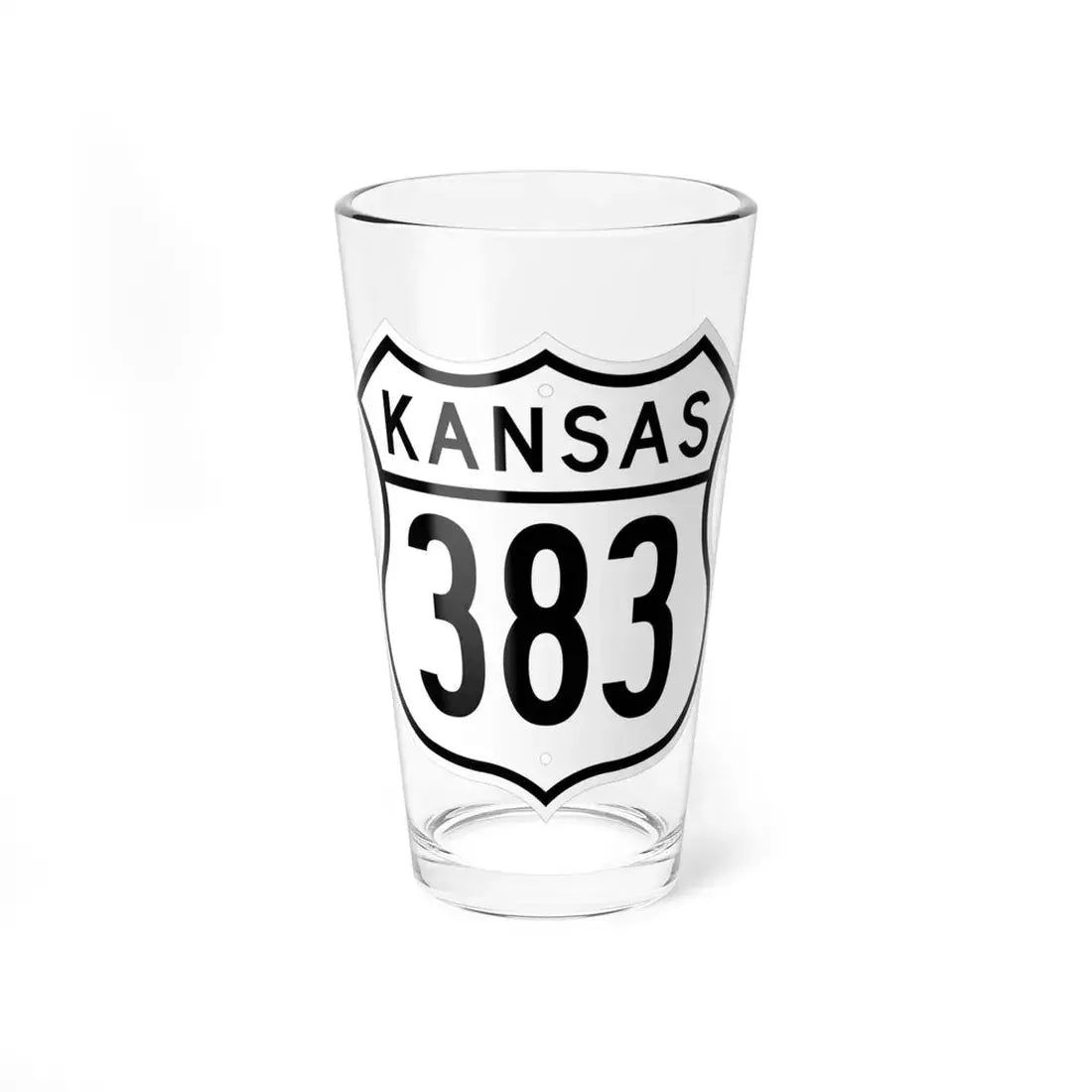 US 383 Kansas 1962 (Kansas) (Road Sign) Pint Glss 16oz 16oz - Go Mug Yourself