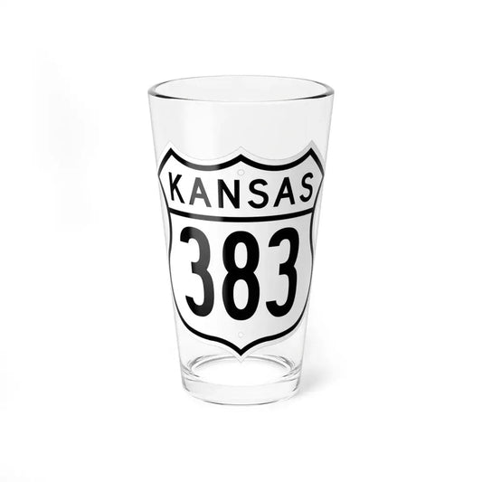 US 383 Kansas 1962 (Kansas) (Road Sign) Pint Glss 16oz 16oz - Go Mug Yourself