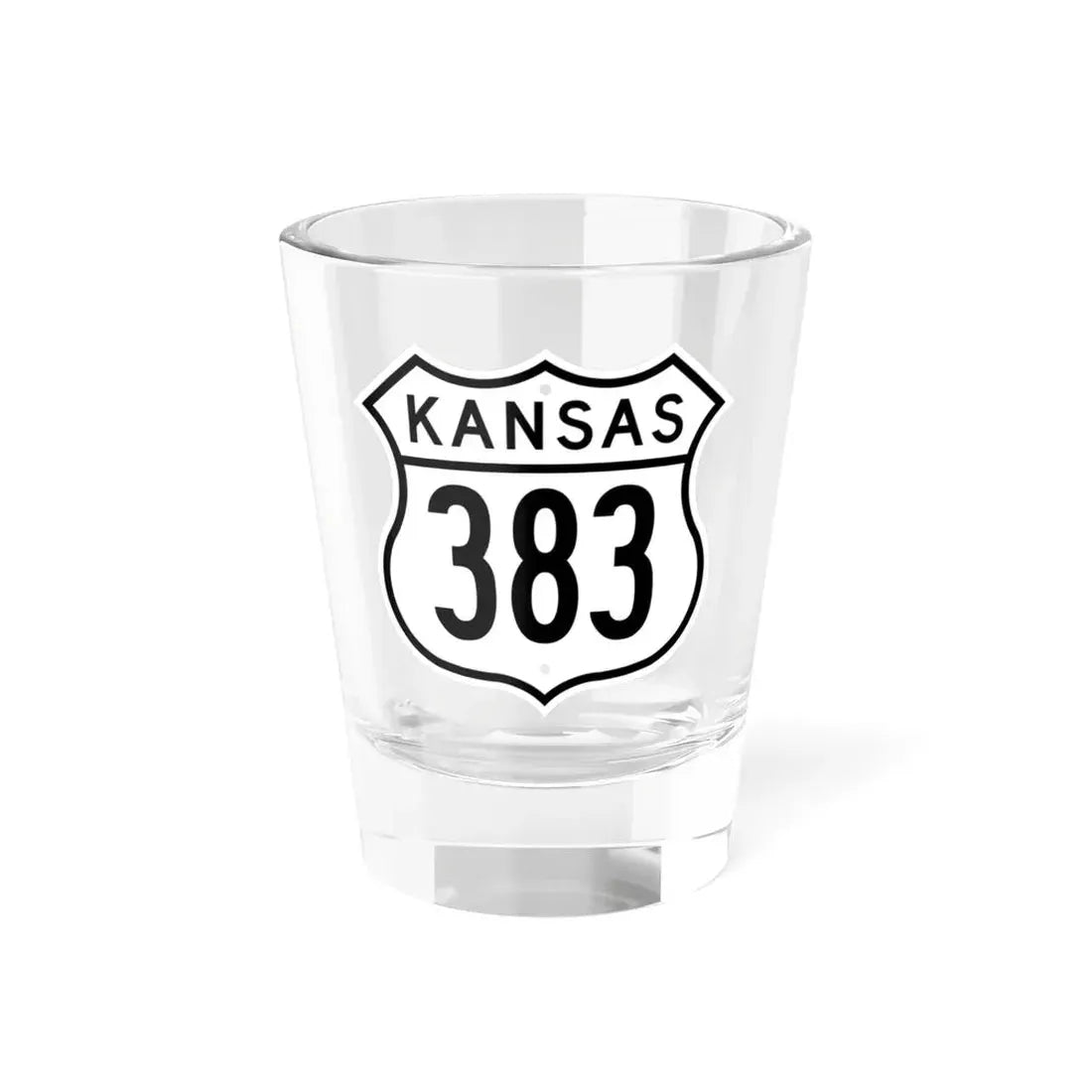US 383 Kansas 1962 (Kansas) (Road Sign) Shot Glass 1.5oz 1.5oz - Go Mug Yourself