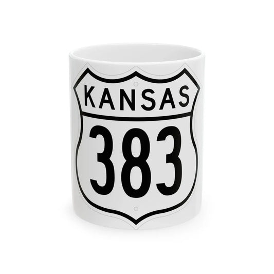 US 383 Kansas 1962 (Kansas) (Road Sign) White Coffee Mug 11oz - Go Mug Yourself