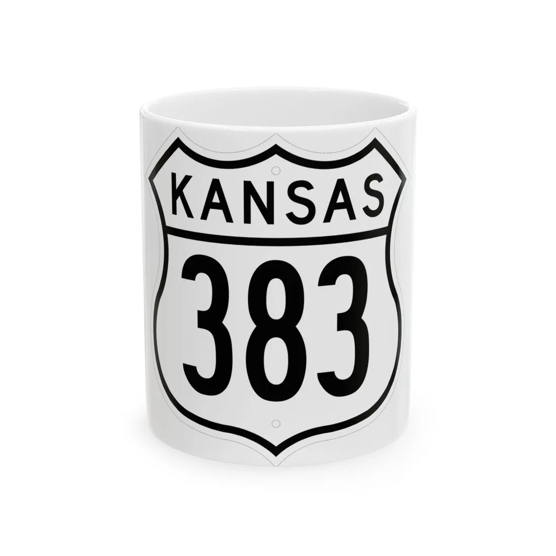 US 383 Kansas 1962 (Kansas) (Road Sign) White Coffee Mug 11oz - Go Mug Yourself