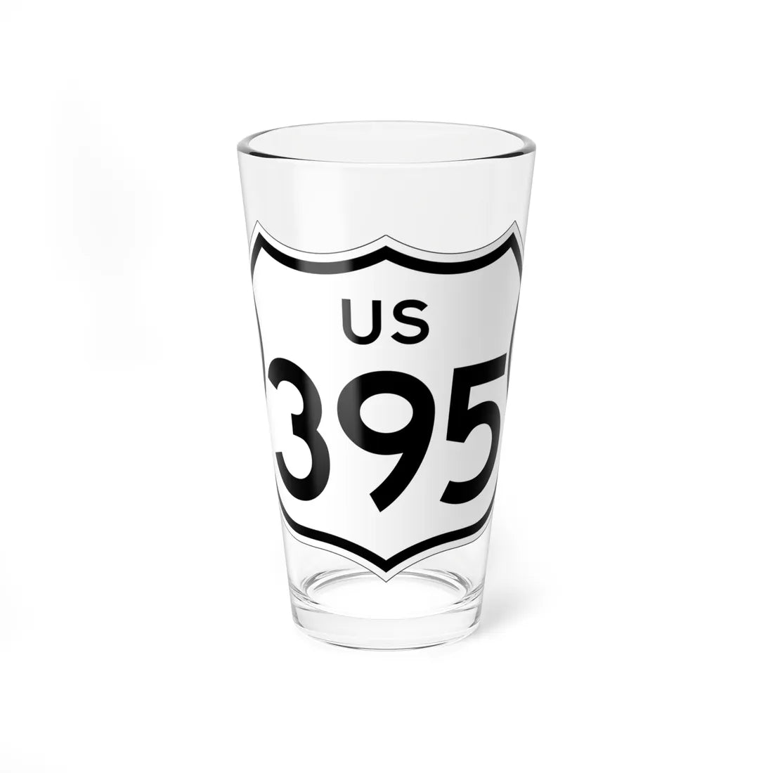 US 395 1961 cutout (California) (Road Sign) Pint Glss 16oz 16oz - Go Mug Yourself