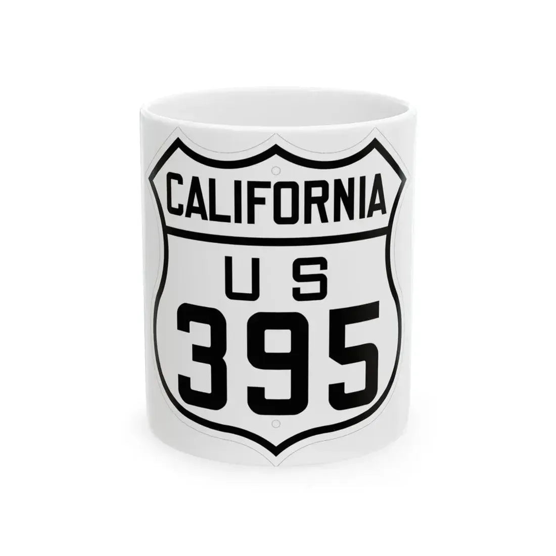 US 395 California 1926 (California) (Road Sign) White Coffee Mug 11oz - Go Mug Yourself