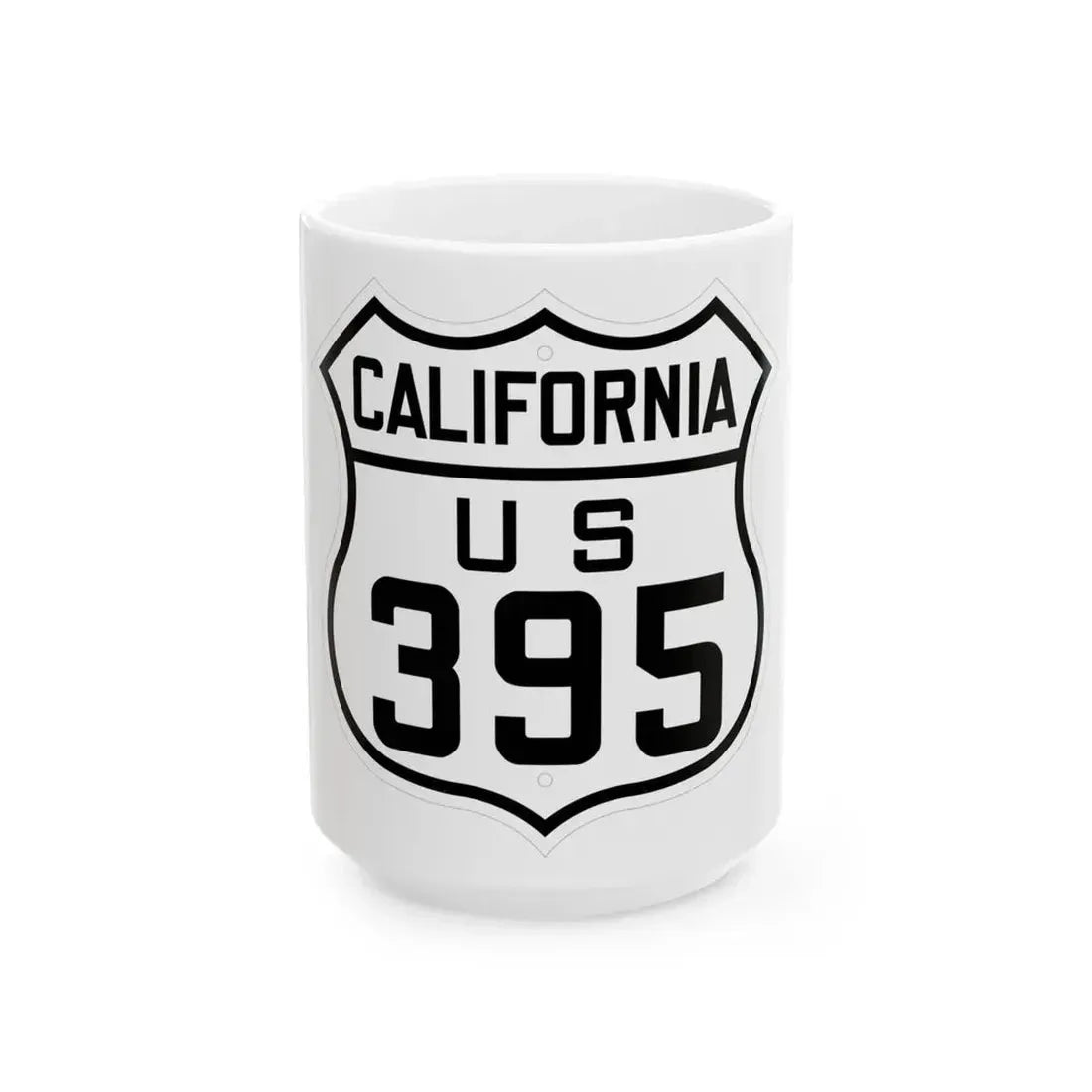 US 395 California 1926 (California) (Road Sign) White Coffee Mug 15oz - Go Mug Yourself