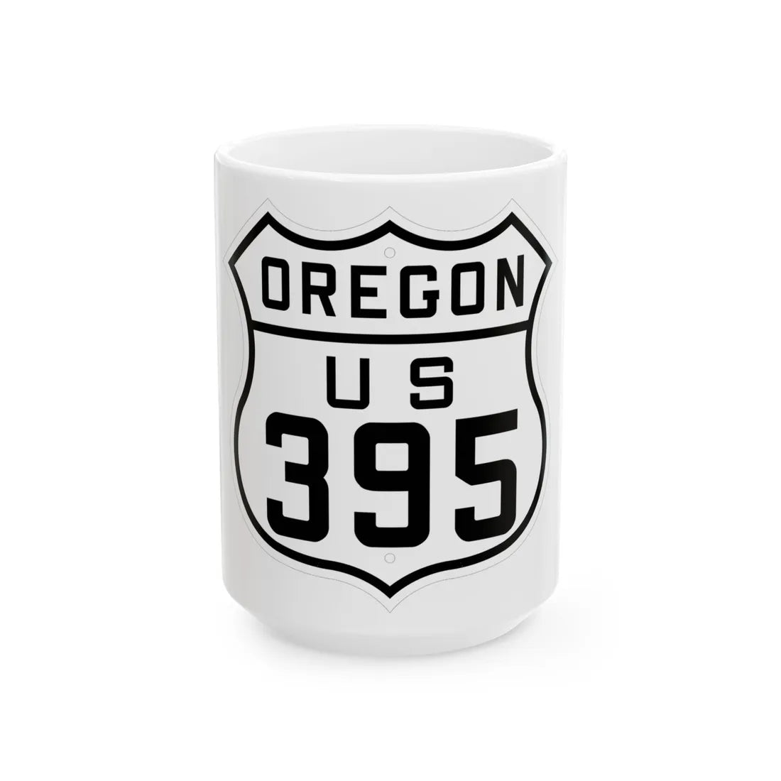 US 395 Oregon 1926 (Oregon) (Road Sign) White Coffee Mug 15oz - Go Mug Yourself