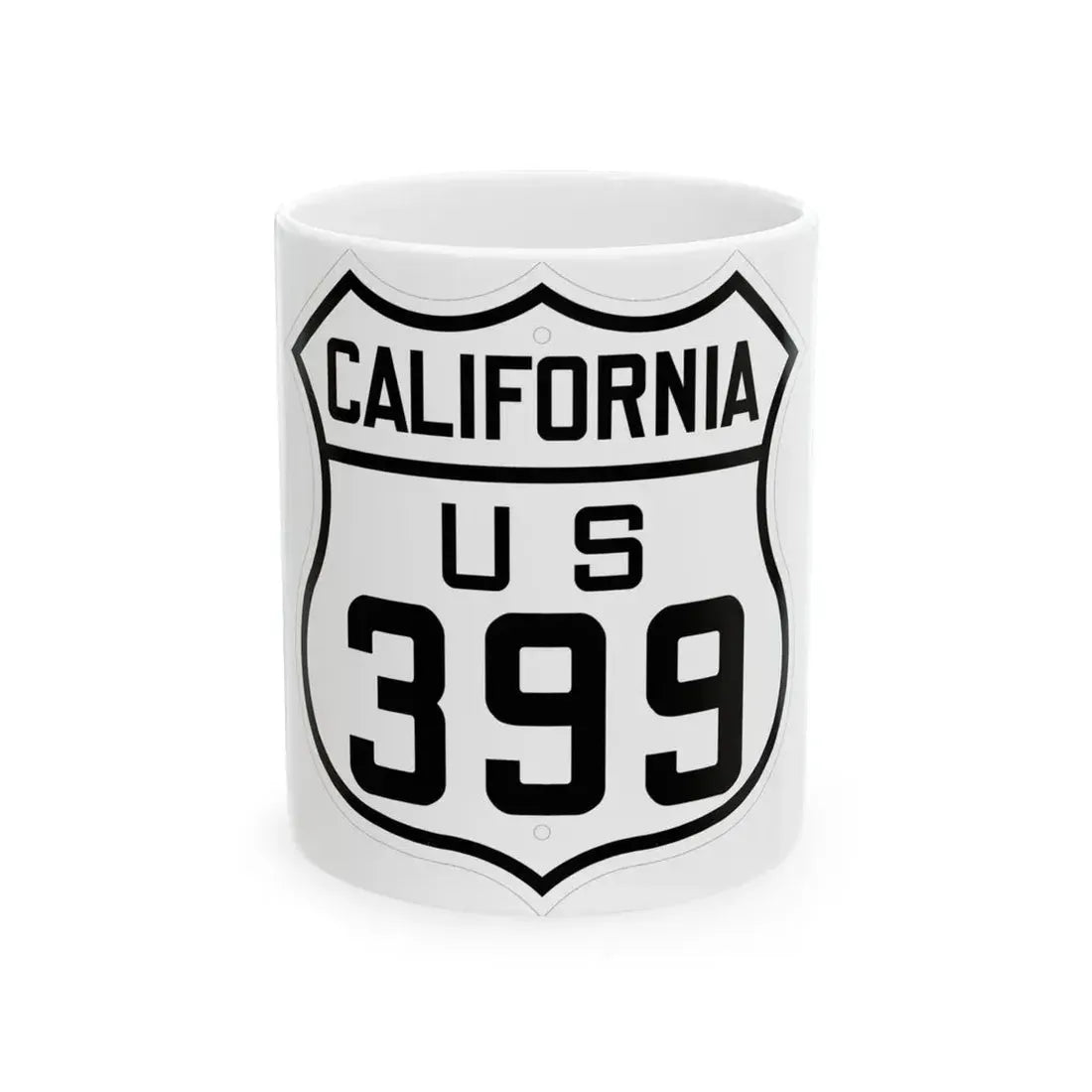 US 399 California 1926 (California) (Road Sign) White Coffee Mug 11oz - Go Mug Yourself