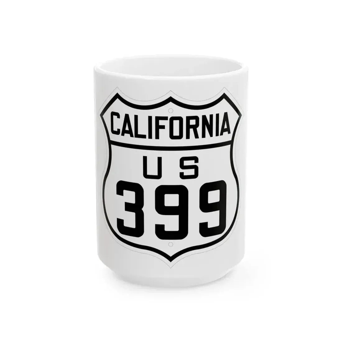 US 399 California 1926 (California) (Road Sign) White Coffee Mug 15oz - Go Mug Yourself
