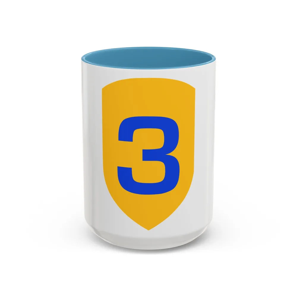 US 3rd Cavalry Division (U.S. Army) Accent Coffee Mug 15oz Light Blue - Go Mug Yourself