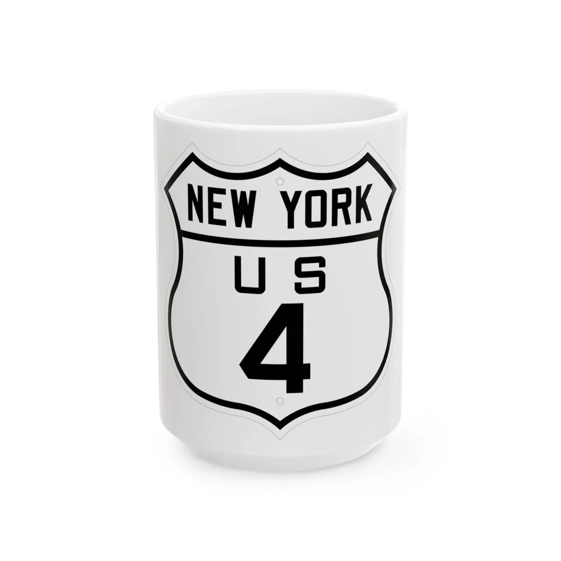 US 4 New York 1926 (New York) (Road Sign) White Coffee Mug 15oz - Go Mug Yourself