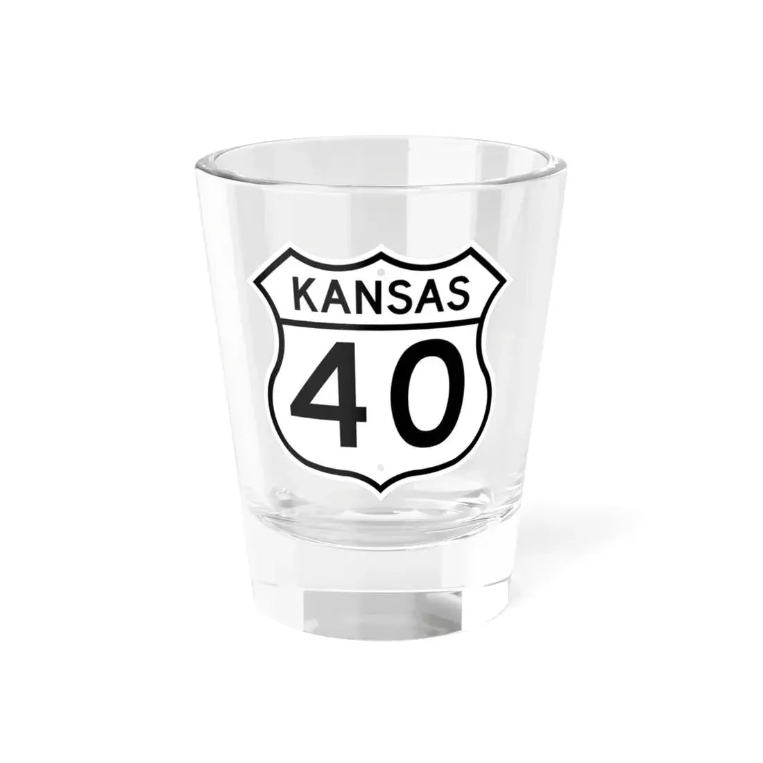 US 40 Kansas 1962 (Kansas) (Road Sign) Shot Glass 1.5oz 1.5oz - Go Mug Yourself