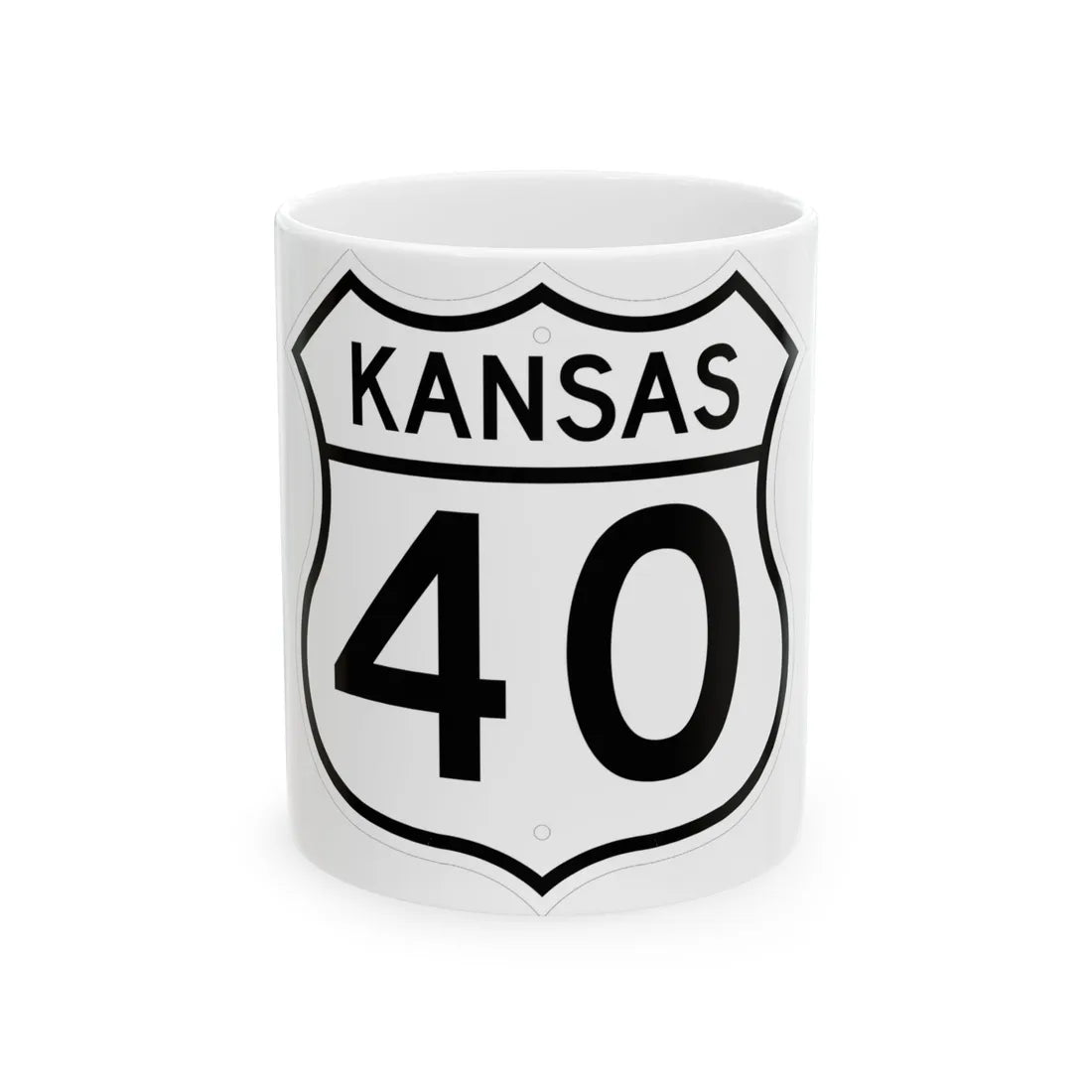 US 40 Kansas 1962 (Kansas) (Road Sign) White Coffee Mug 11oz - Go Mug Yourself