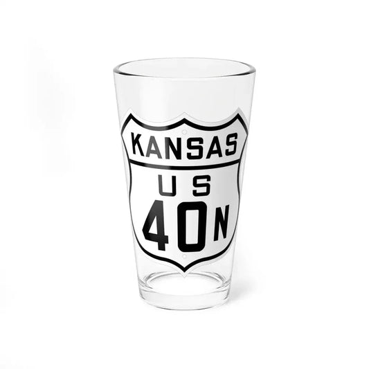 US 40N Kansas 1926 (Kansas) (Road Sign) Pint Glss 16oz 16oz - Go Mug Yourself