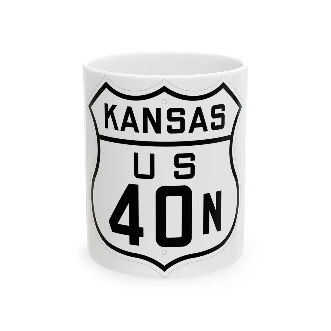 US 40N Kansas 1926 (Kansas) (Road Sign) White Coffee Mug 11oz - Go Mug Yourself