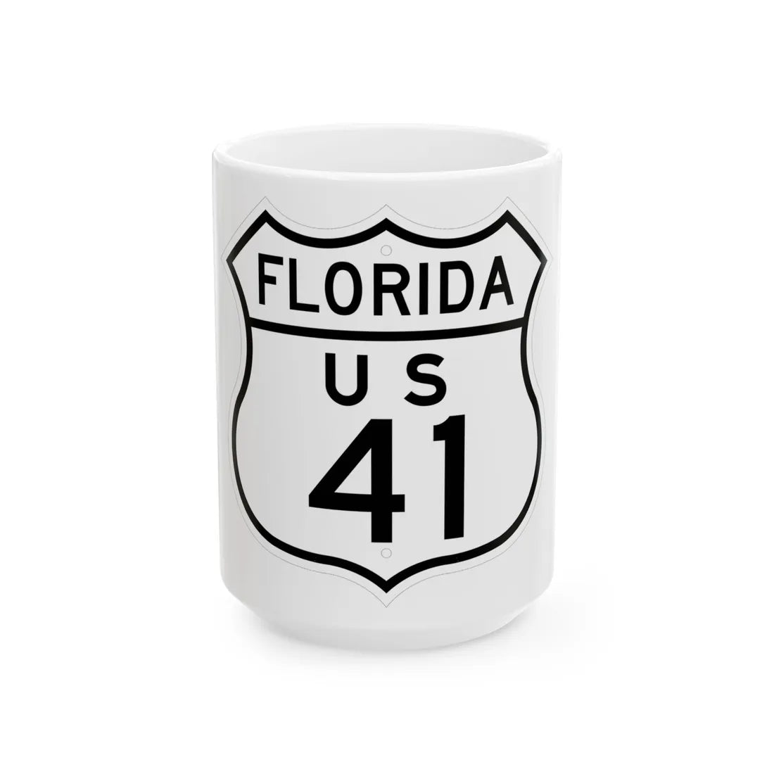 US 41 Florida 1948 (Florida) (Road Sign) White Coffee Mug 15oz - Go Mug Yourself