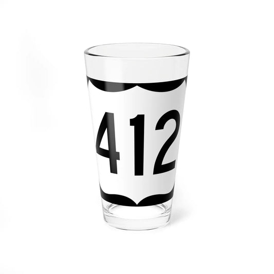 US 412 AR (Arkansas) (Road Sign) Pint Glss 16oz 16oz - Go Mug Yourself