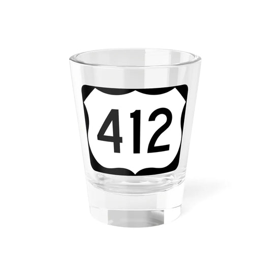 US 412 AR (Arkansas) (Road Sign) Shot Glass 1.5oz 1.5oz - Go Mug Yourself