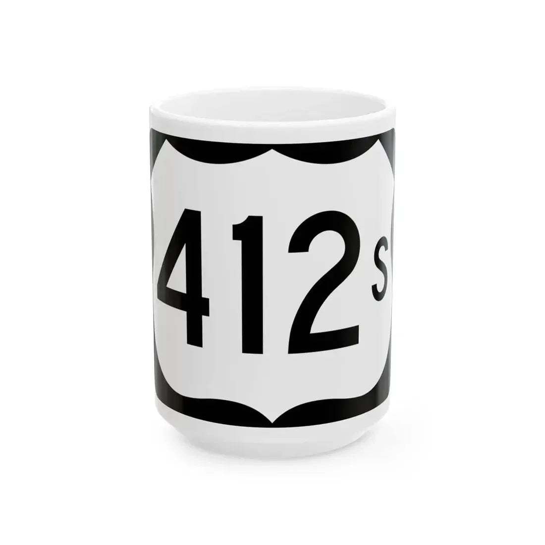 US 412S (Arkansas) (Road Sign) White Coffee Mug 15oz - Go Mug Yourself