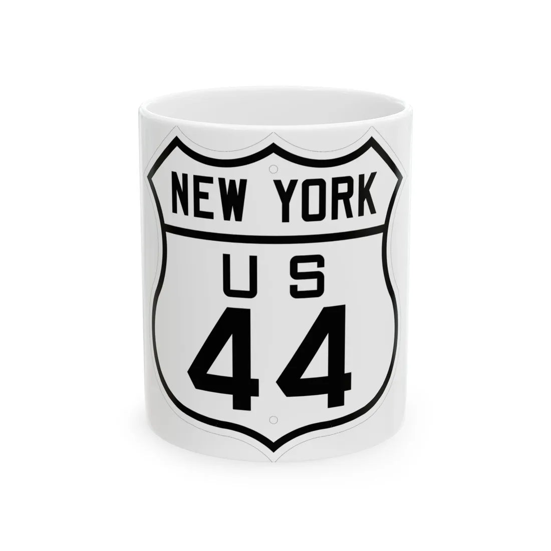 US 44 New York 1926 (New York) (Road Sign) White Coffee Mug 11oz - Go Mug Yourself