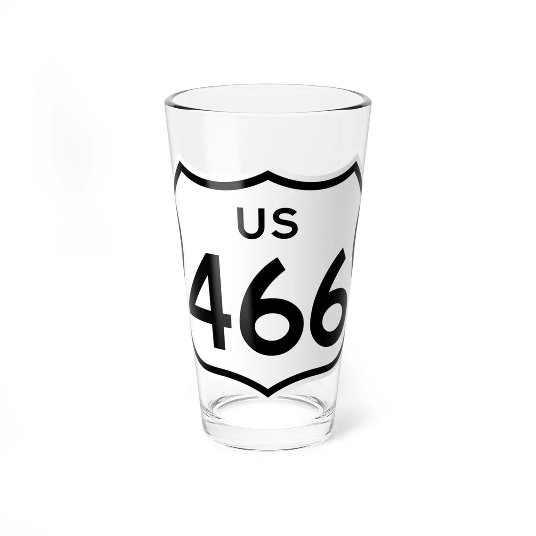 US 466 1961 cutout (California) (Road Sign) Pint Glss 16oz 16oz - Go Mug Yourself