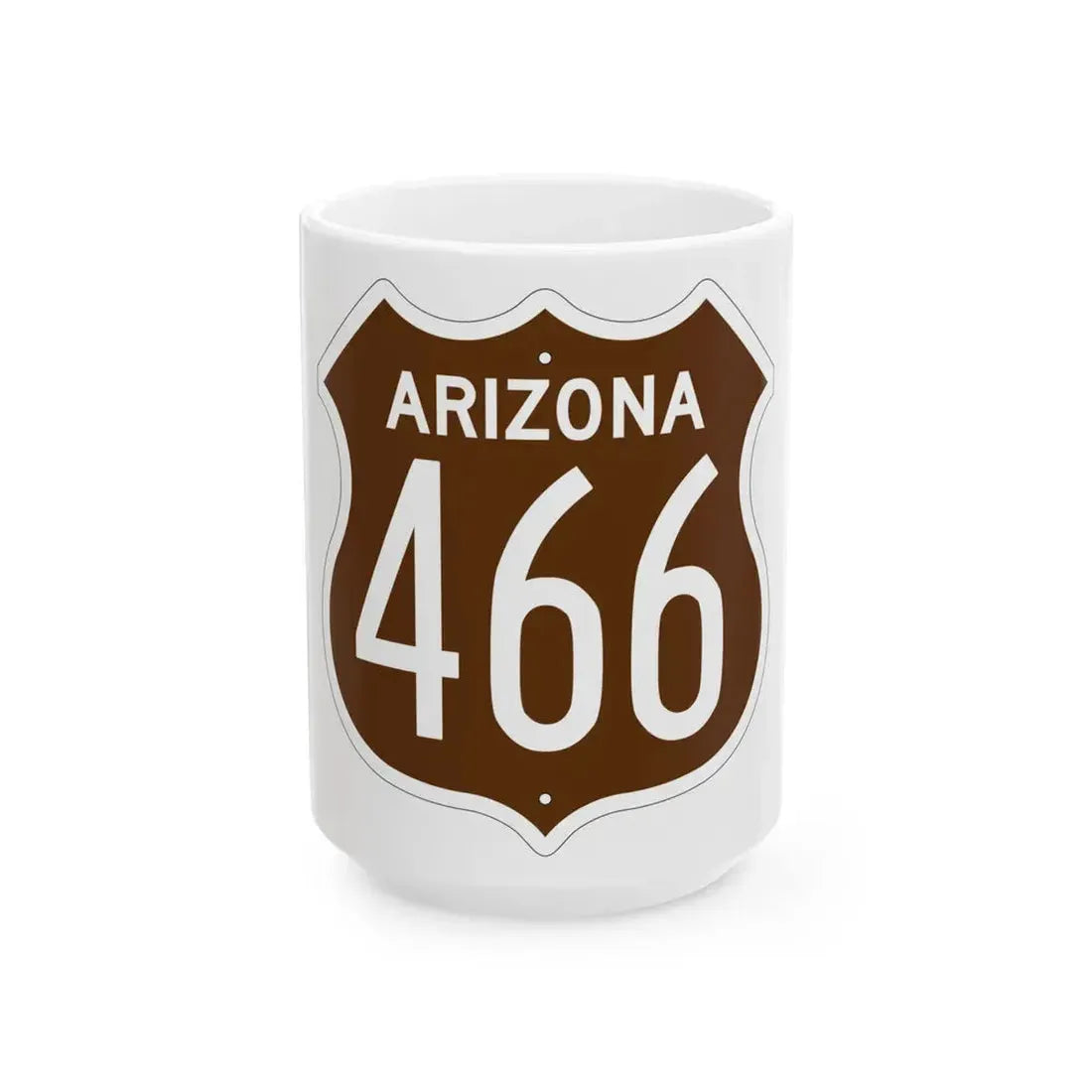 US 466 Arizona 1956 East (Arizona) (Road Sign) White Coffee Mug 15oz - Go Mug Yourself