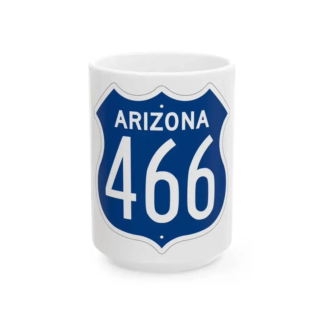 US 466 Arizona 1956 West (Arizona) (Road Sign) White Coffee Mug 15oz - Go Mug Yourself