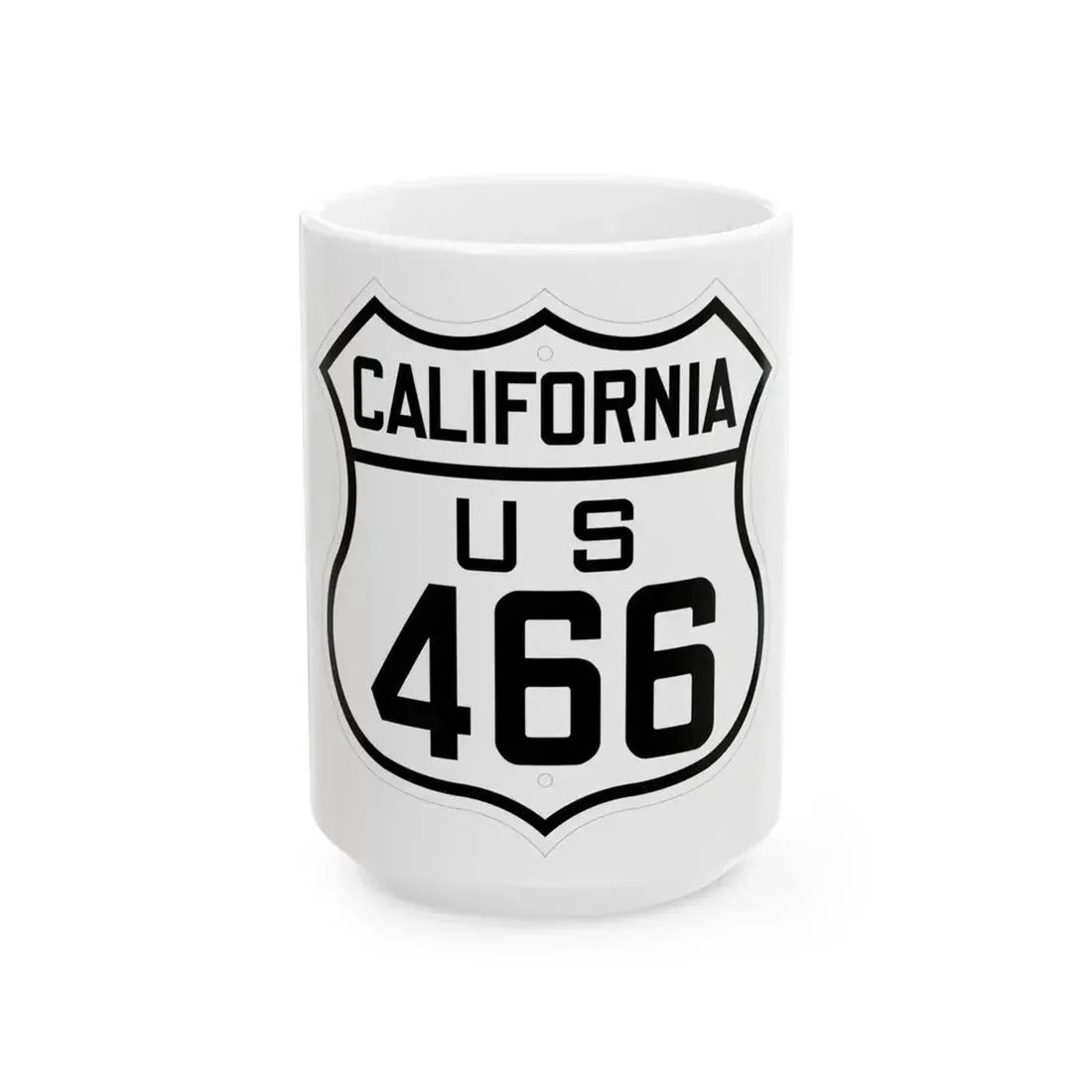 US 466 California 1926 (California) (Road Sign) White Coffee Mug 15oz - Go Mug Yourself