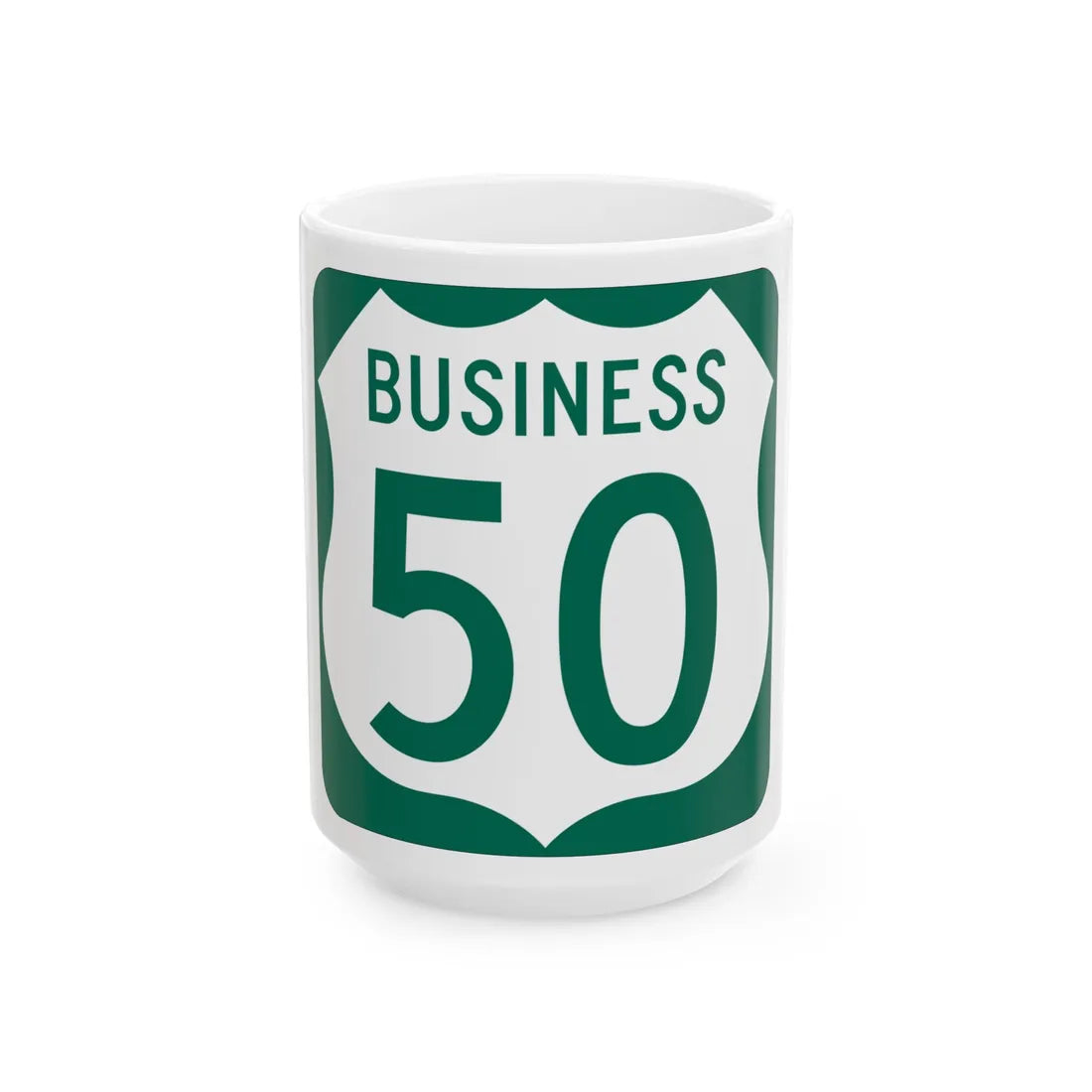US 50 Business MD (Maryland) (Road Sign) White Coffee Mug 15oz - Go Mug Yourself
