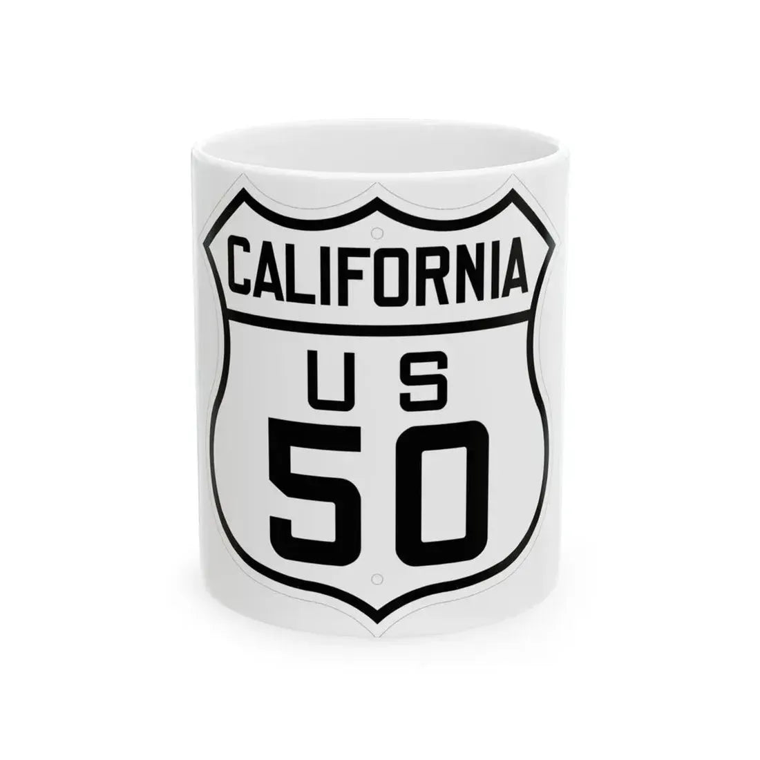 US 50 California 1926 (California) (Road Sign) White Coffee Mug 11oz - Go Mug Yourself