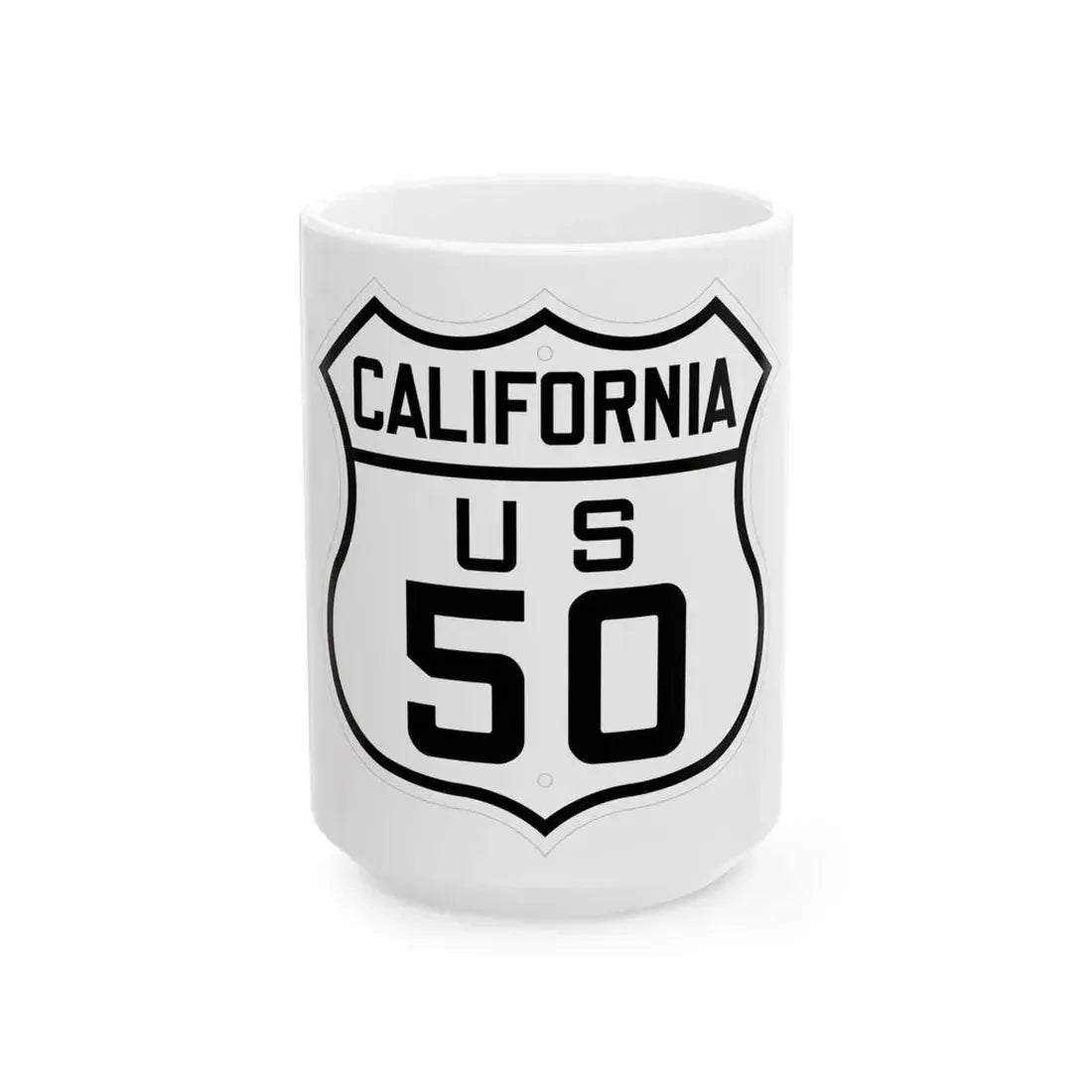 US 50 California 1926 (California) (Road Sign) White Coffee Mug 15oz - Go Mug Yourself