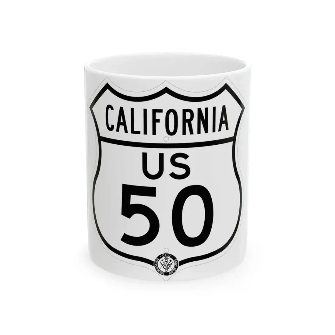 US 50 California 1948 (California) (Road Sign) White Coffee Mug 11oz - Go Mug Yourself