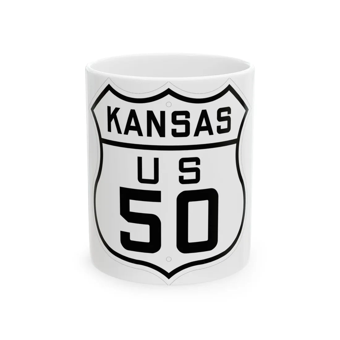US 50 Kansas 1926 (Kansas) (Road Sign) White Coffee Mug 11oz - Go Mug Yourself