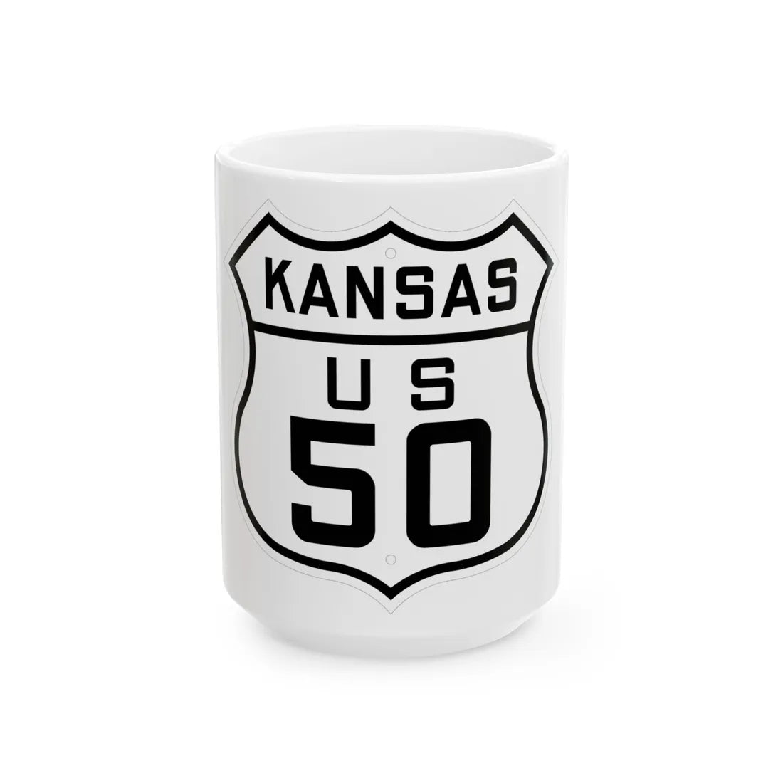 US 50 Kansas 1926 (Kansas) (Road Sign) White Coffee Mug 15oz - Go Mug Yourself