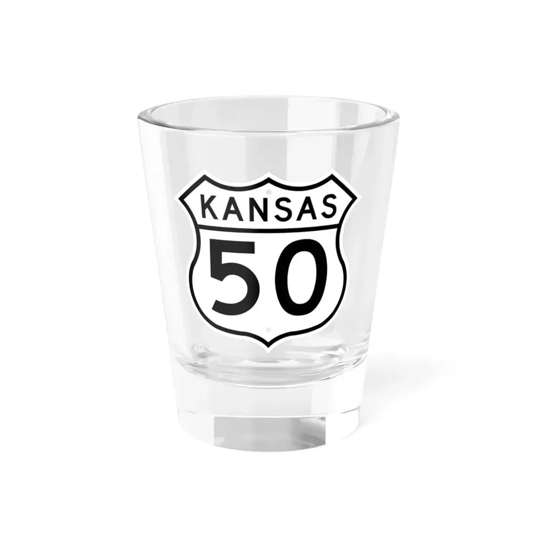 US 50 Kansas 1962 (Kansas) (Road Sign) Shot Glass 1.5oz 1.5oz - Go Mug Yourself