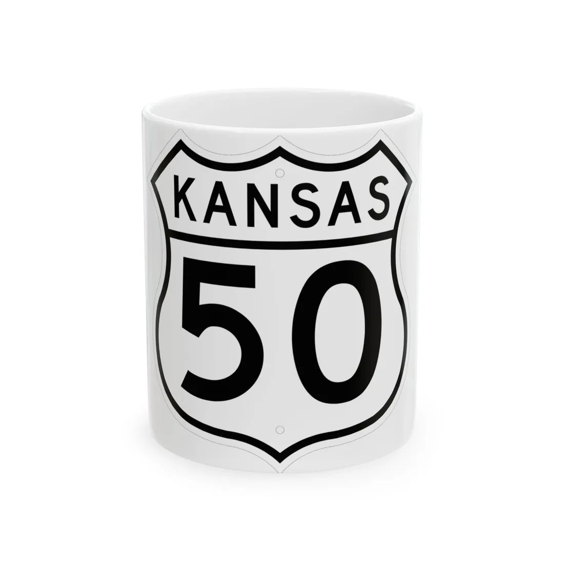 US 50 Kansas 1962 (Kansas) (Road Sign) White Coffee Mug 11oz - Go Mug Yourself