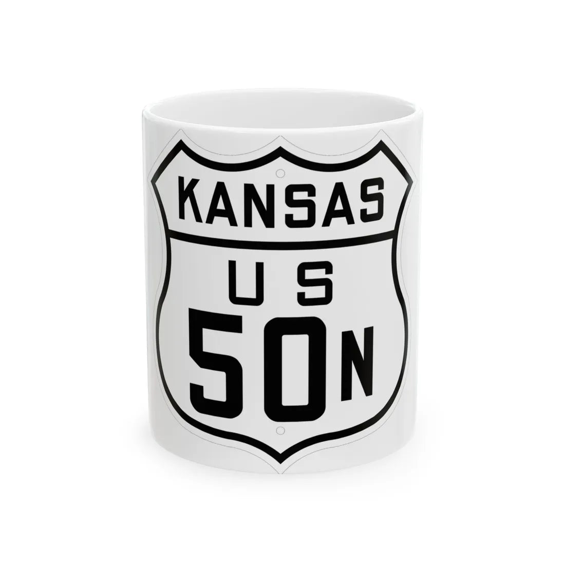 US 50N Kansas 1926 (Kansas) (Road Sign) White Coffee Mug 11oz - Go Mug Yourself