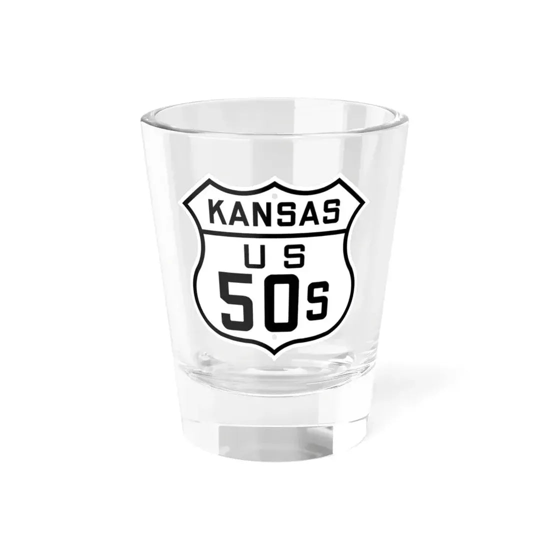 US 50S Kansas 1926 (Kansas) (Road Sign) Shot Glass 1.5oz 1.5oz - Go Mug Yourself