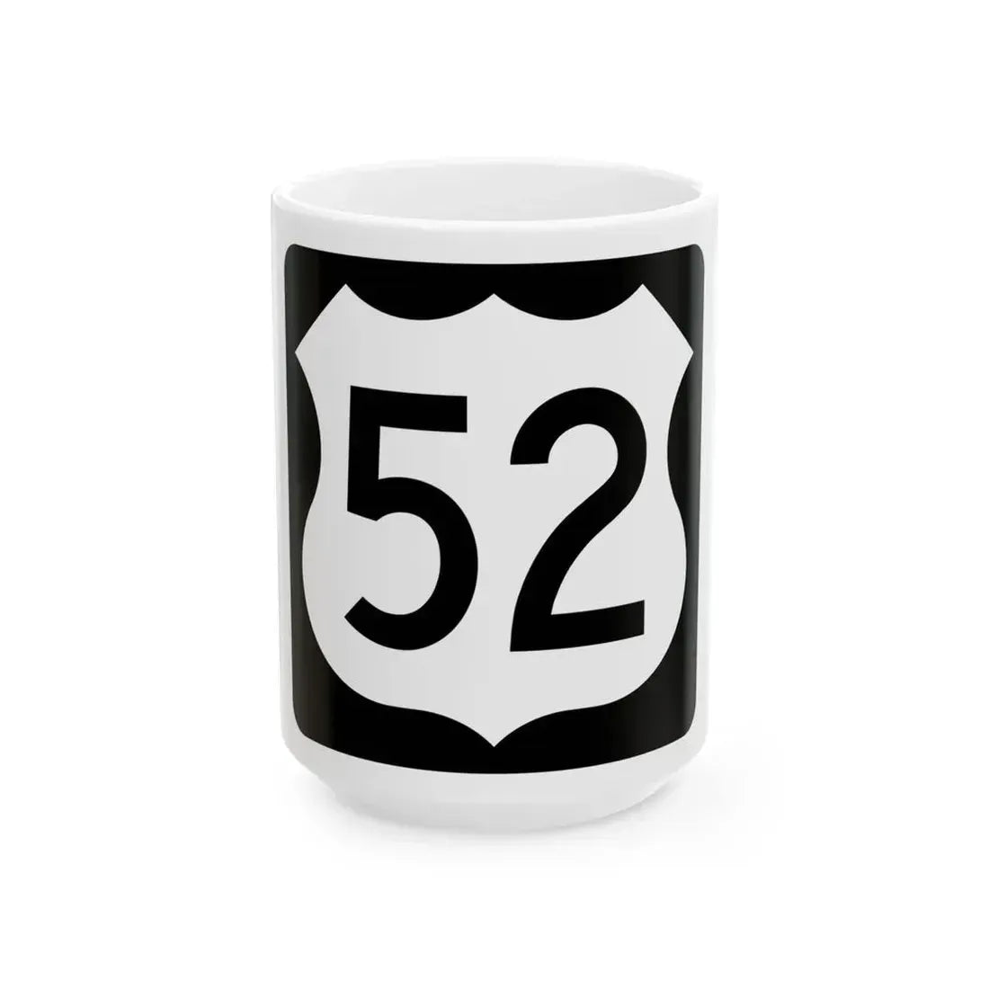 US 52 IA (Iowa) (Road Sign) White Coffee Mug 15oz - Go Mug Yourself