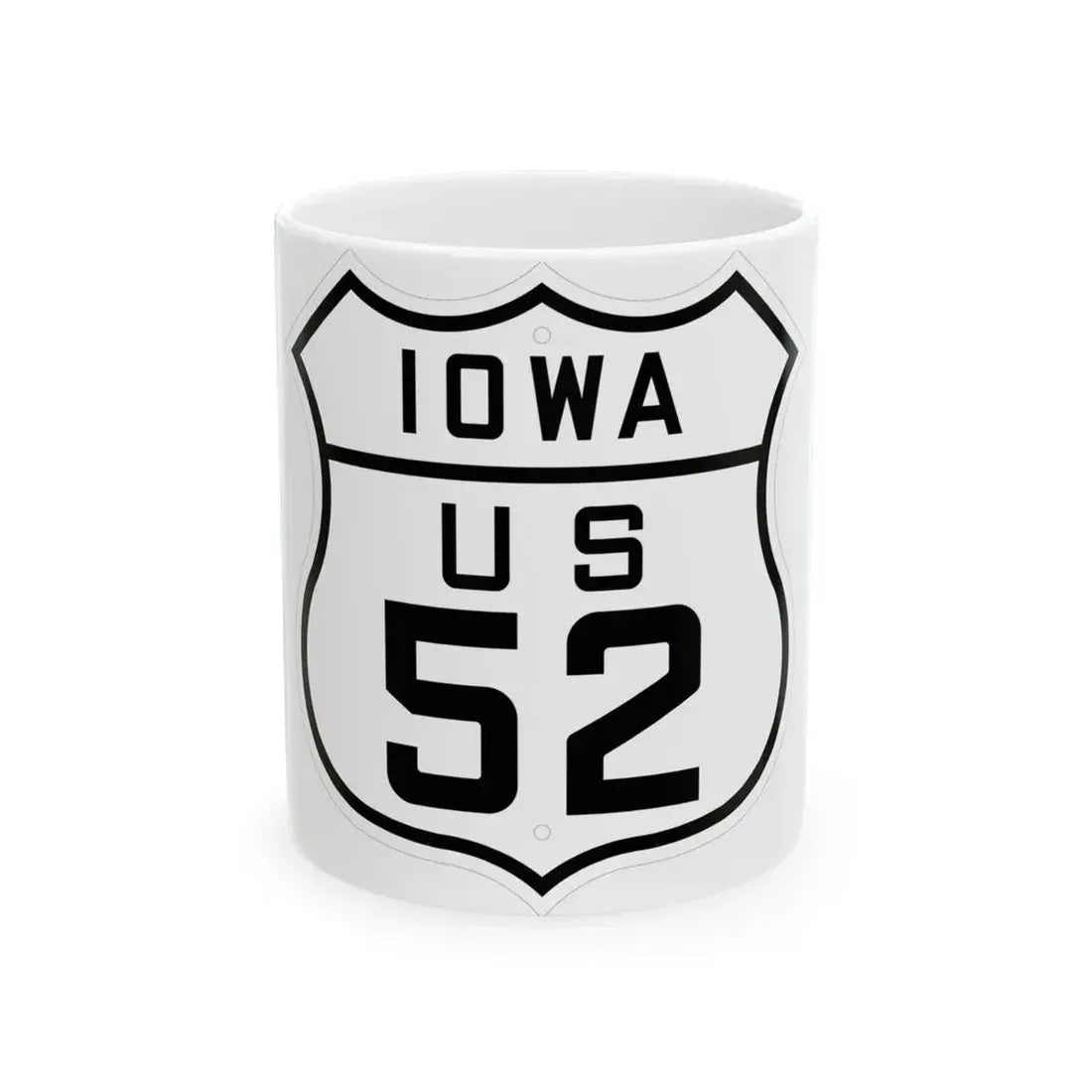 US 52 Iowa 1926 (Iowa) (Road Sign) White Coffee Mug 11oz - Go Mug Yourself
