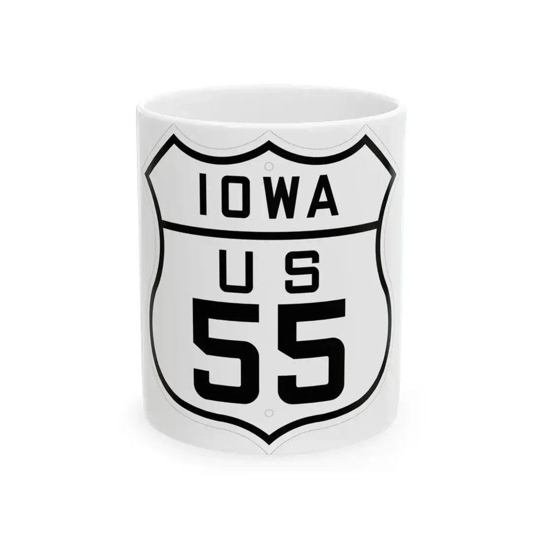 US 55 Iowa 1926 (Iowa) (Road Sign) White Coffee Mug 11oz - Go Mug Yourself